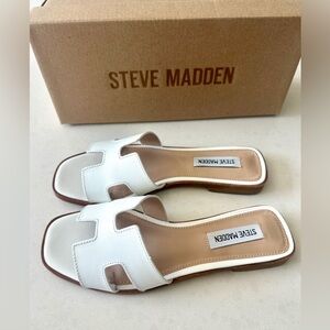 Steve Madden Haydn White Leather Sandals Size 7